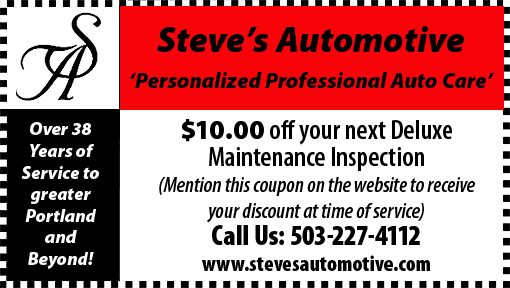 $10.00 off your next Deluxe Maintenance Inspection - Mention this coupon on the website to receive your discount at time of service